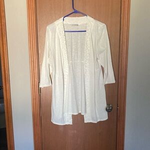 White Open Front Cardigan